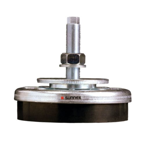 Isolador de vibração de nivelamento - OSM - Sunnex Equipment - cilíndrico / em aço / em borracha