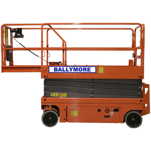 Plataforma elevatória tipo tesoura com rodas - DMSL-26W - BALLYMORE - com bateria