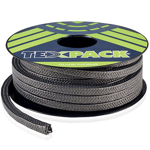 Gaxeta trançada em grafite - FLUORPACK® 4151 - TEXPACK - em material têxtil / em PTFE / resistente a produtos químicos