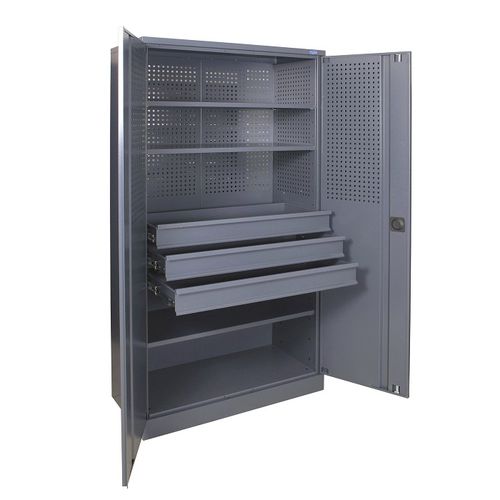 Armário para oficina - PJSC "UHL-MASH" - de piso / com gavetas / com portas de bater