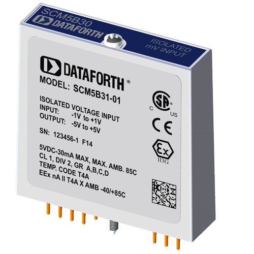 Módulo de entrada analógico - SCM5B31-01 - Dataforth Corporation - de tensão / para o monitoramento do estado da máquina / para montagem em placa de circuito impresso