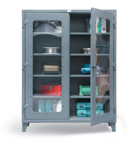 Armário de acondicionamento - LD-244, LD-243 series - Stronghold - de piso / com portas envidraçadas / com prateleiras