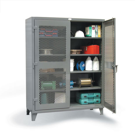 Armário de acondicionamento - V-244 series - Stronghold - com pés / com prateleiras / com 2 portas