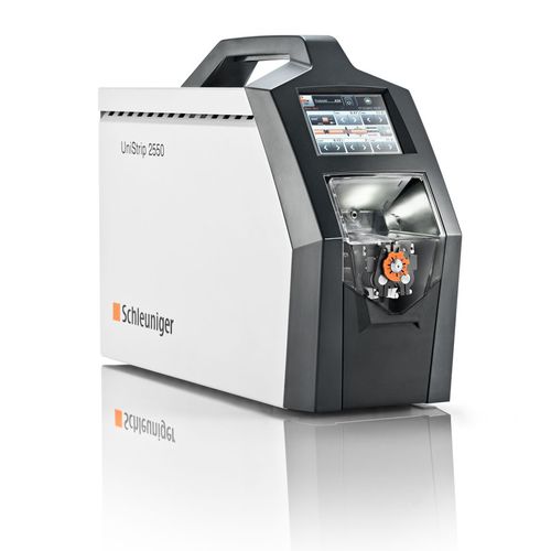 Máquina desencapadora de fios elétricos - UniStrip 2550 - Schleuniger - com faca / elétrica / programável