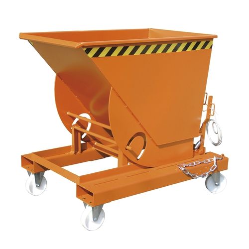 Caçamba basculante para empilhadeira - AK series - Bauer - com rodas / aberta