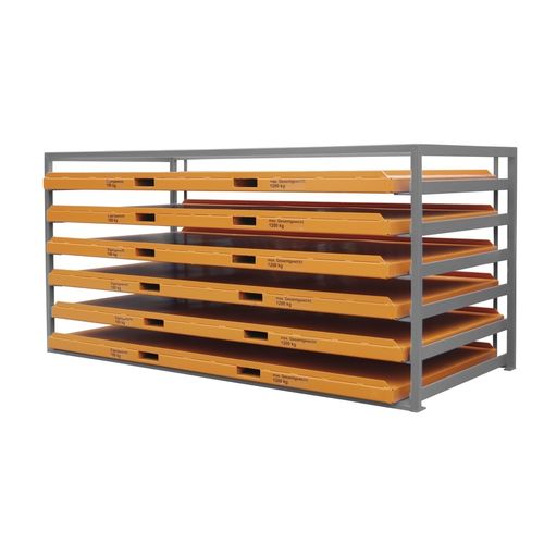 Sistema de armazenamento para armazém - KBR series - Bauer - para chapas metálicas / em aço / 6 prateleiras