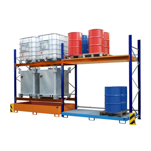 Sistema de armazenamento modular - PR series - Bauer - porta-paletes / para contentor de líquidos / 2 prateleiras