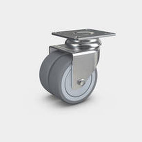 Rodízio giratório - 85   - RÄDER-VOGEL RÄDER- UND ROLLENFABRIK GMBH & CO. KG - com placa de fixação / duplo / em borracha termoplástica