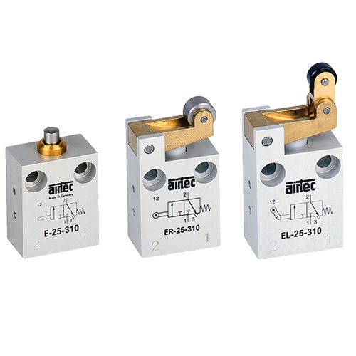 Válvula direcional pneumática spool - E-25 series - AIRTEC Pneumatic - com alavanca / de rolo / de acionamento mecânico