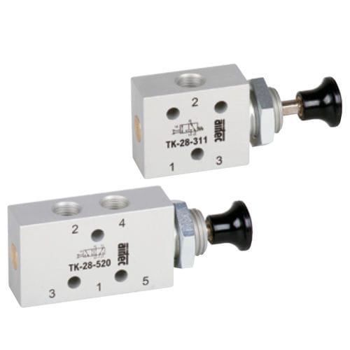 Válvula direcional pneumática com controle manual - TK-28 series - AIRTEC Pneumatic - spool / de acionamento mecânico / com mola de retorno