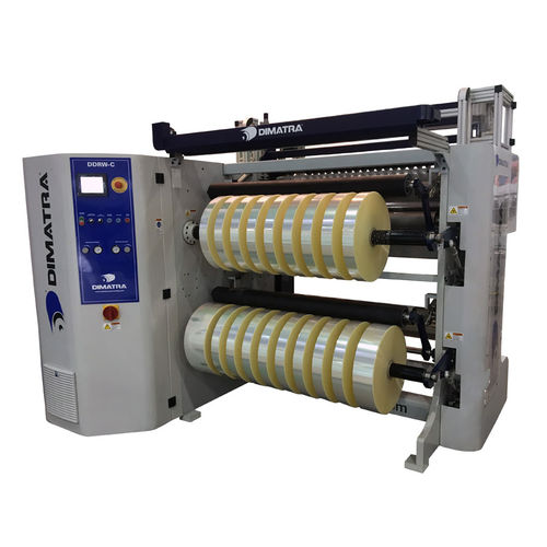 Rebobinadeira-cortadeira longitudinal com tambor de fechadura duplo - Dimatra - automática / compacta / para papel