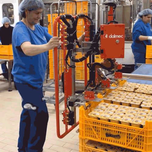 Manipulador para contêineres - DALMEC - pneumático / com garra / para produtos alimentares