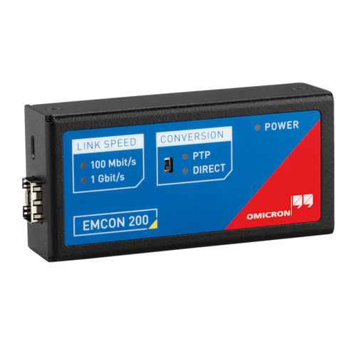 Conversor PTP - EMCON 200 - OMICRON electronics - Ethernet média / em fibra óptica / PoE