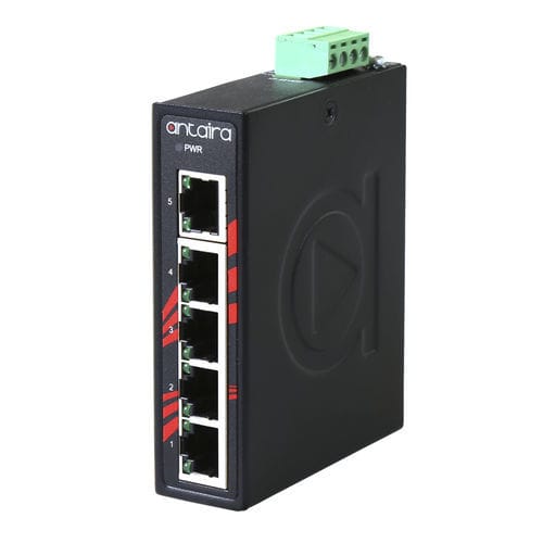 Switch de rede não gerenciável - LNX-C500-T - Antaira Technologies - 5 portas / para trilho DIN / para montagem na parede