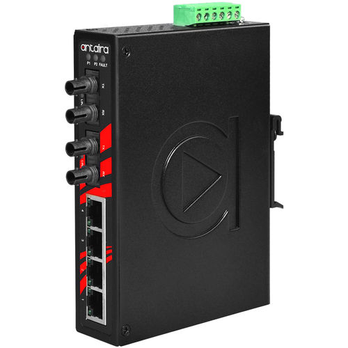 Switch de rede não gerenciável - LNX-0602-ST-M-T - Antaira Technologies - 6 portas / para trilho DIN / de parede