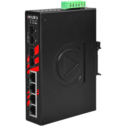 Switch de rede não gerenciável - LNX-0602-S3-T - Antaira Technologies - 6 portas / para trilho DIN / de parede