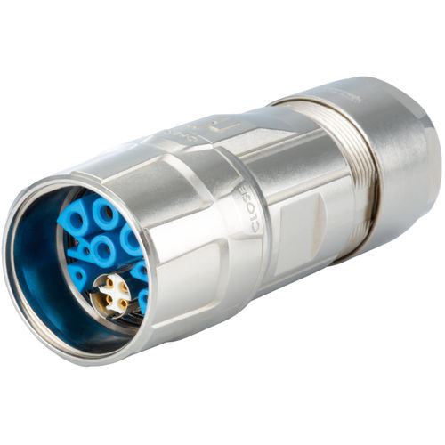 Conector híbrido - 7.550 series - HUMMEL - DIN / circular / com bloqueio por parafuso