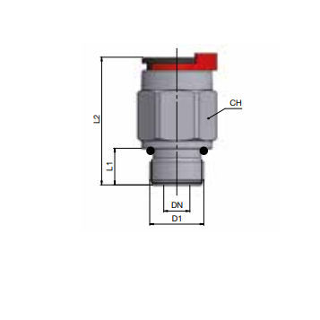 Conector hidráulico - R1A3ZF1305-0404 - ALFAGOMMA - de encaixe / metálico / para peças