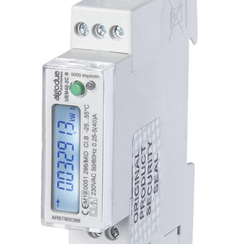 Medidor de energia elétrica monofásico - UEM40-2C - Algodue Elettronica - para trilho DIN / RS-485 / com display LCD