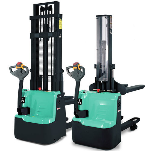 Empilhadeira patolada elétrica - SBP12QL(M)(D)I series - Mitsubishi Forklift Trucks - com operador a pé / 24 V / para armazém