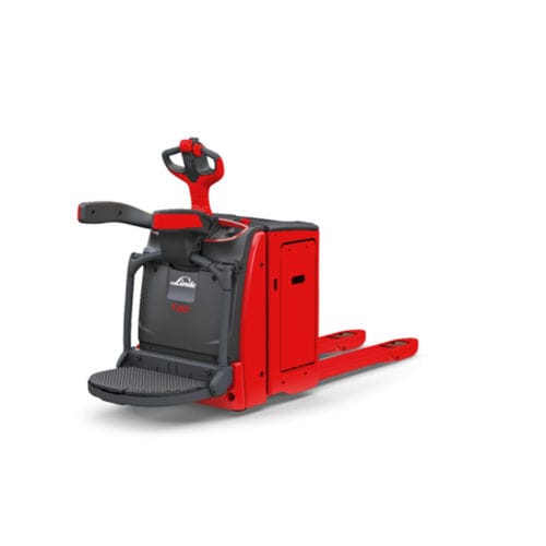 Transpaleteira elétrica - T2 AP series - Linde Material Handling - para operador a bordo em pé / 24 V / estreita