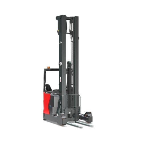Empilhadeira retrátil elétrica - R series - Linde Material Handling - com operador sentado lateralmente / para corredores estreitos / para armazém frigorífico
