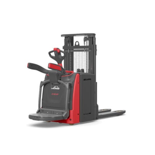 Empilhadeira patolada elétrica - D12 HP AP - Linde Material Handling - para operador a bordo em pé / 24 V / para transporte de 2 paletes de cada vez