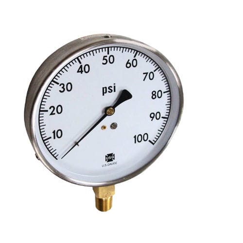 Manômetro absoluto - 5105 - AMETEK Pressure - com mostrador analógico / com rosca / em aço inoxidável