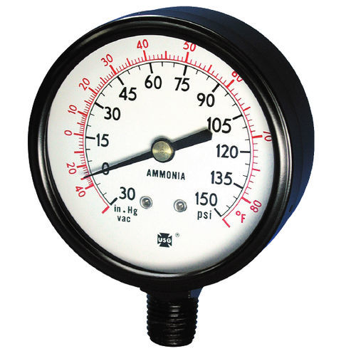 Manômetro absoluto - 1706 - AMETEK Pressure - analógico / com rosca / em aço inoxidável