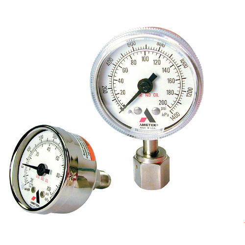 Manômetro absoluto - 1536  - AMETEK Pressure - com mostrador analógico / com rosca / para montagem traseira