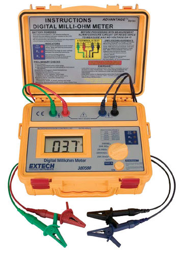 Miliohmímetro digital - 380580   - Extech - portátil
