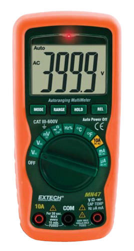 Multímetro digital - MN47 - Extech - portátil / 600 V / 10 A