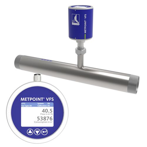 Medidor de vazão térmico - METPOINT VFS TM - BEKO TECHNOLOGIES GmbH - volumétrico / para ar comprimido / em aço inoxidável