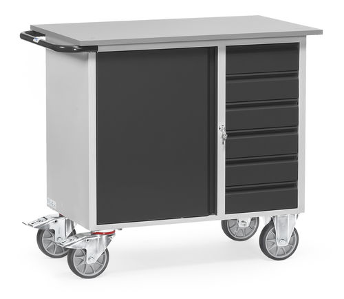 Carrinho de oficina 2 gavetas - 2450-7016 - fetra - 3 gavetas / 5 gavetas