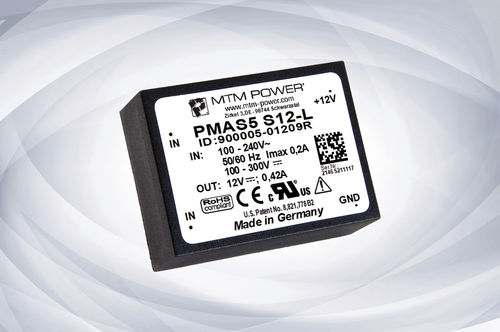 Fonte de alimentação elétrica encapsulada - PMAS5 S series   - MTM Power Messtechnik Mellenbach GmbH - CC/CC / CA/CC / com saída simples