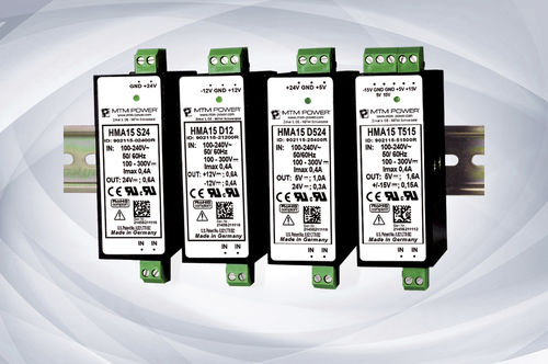 Fonte de alimentação elétrica para trilho DIN - HMA15 S series  - MTM Power Messtechnik Mellenbach GmbH - CC/CC / CA/CC / com saída simples