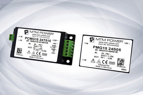 Conversor CC-CC isolado - PMG15 24 series  - MTM Power Messtechnik Mellenbach GmbH - encapsulado / industrial / com ampla faixa de entrada