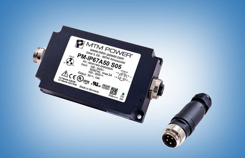 Fonte de alimentação elétrica montada em suporte - PM-IP67A50 S12 - MTM Power Messtechnik Mellenbach GmbH - CA/CC / com saída simples / IP67