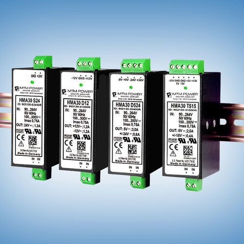 Fonte de alimentação elétrica para trilho DIN - HMA30 S3,3 - MTM Power Messtechnik Mellenbach GmbH - CA/CC / com saída simples / CE