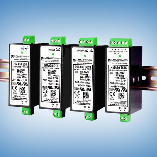 Fonte de alimentação elétrica para trilho DIN - HMA30 T512 - MTM Power Messtechnik Mellenbach GmbH - CA/CC / com três saídas / CE