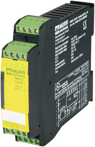 Relé de segurança de freio de emergência - MIRO SAFE+ SWITCH BCS L 24  - MURRELEKTRONIK - para trilho DIN