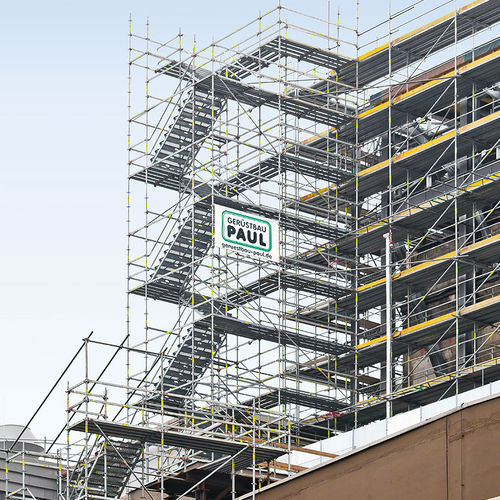 Torre de andaime fixa - PERI UP Flex 100 / 125 - PERI - para fachada / modular / com escada