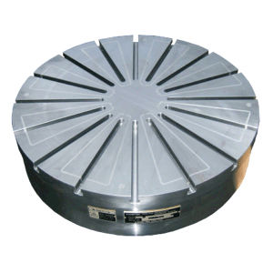 Placa magnética eletropermanente - EPC series - Kanetec - circular / para retificação / com ranhuras em T