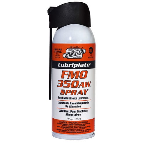 Spray para corrente - FMO-350-AW - Lubriplate - para contato com alimentos / de evaporação rápida / óleo branco