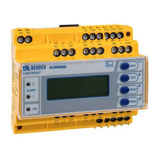 Sistema de monitoramento de corrente residual - LINETRAXX® RCMS460-D - BENDER - de transformador / RS-485 / contínuo