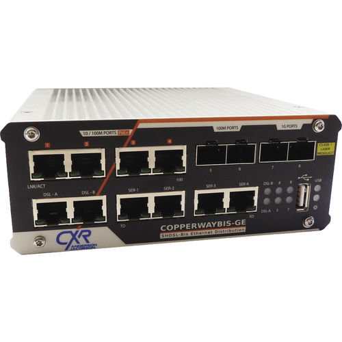 Switch de rede gerenciável - CopperWAY-Bis-GE - CXR Networks - 8 portas / 10/100BaseT(X) / 4 portas de fibra óptica