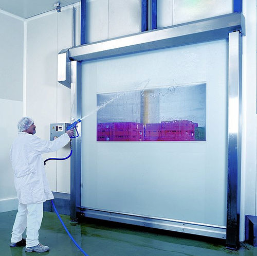 Porta de enrolar - EFA-SRT®-EC - EFAFLEX Tor- und Sicherheitssysteme GmbH & Co. KG - em aço inoxidável / para ambiente interno / industrial