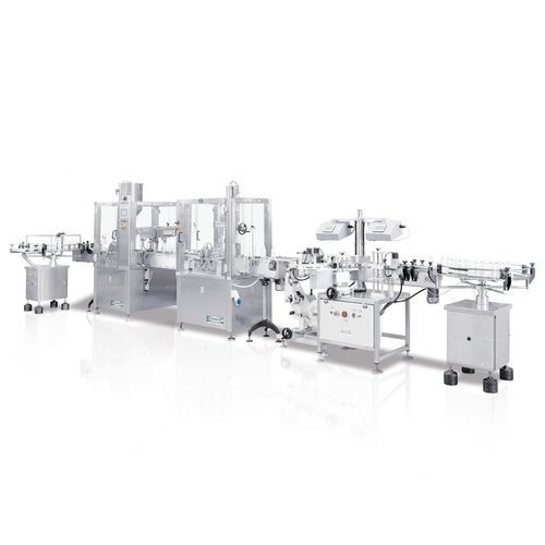 Envasadora/tampadora linear - AXOMATIC - automática / de frascos / industrial