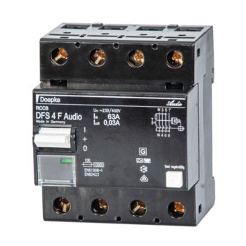 Interruptor diferencial residual de corrente residual - DFS 4 063-4/0,03-F Audio - Doepke Schaltgeräte GmbH - 4 polos / monofásico / trifásico