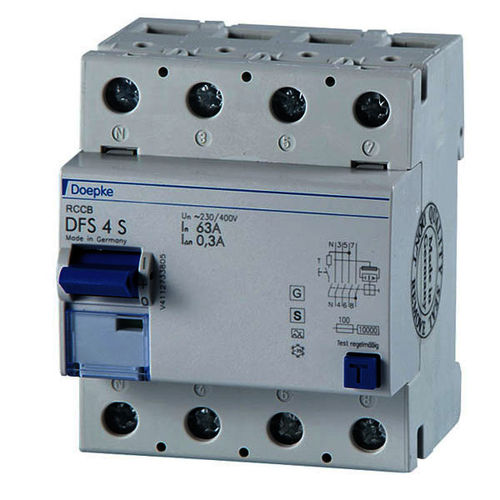 Disjuntor diferencial - DFS 4 040-4/0,10-A S - Doepke Schaltgeräte GmbH - CA / 4 polos / automático